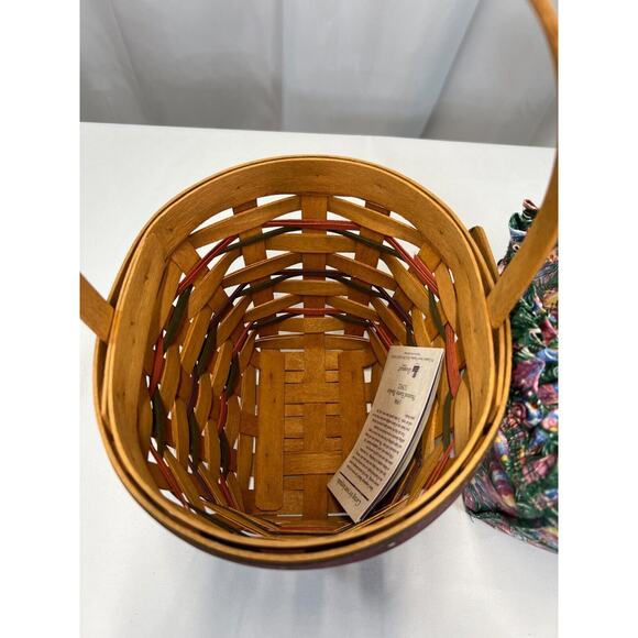 1996 Longaberger Easter Basket w/Egg Liner & Protector 7.5"L x 5"W x 6"H - Picture 3 of 5
